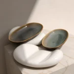 Χειροποίητα Πορσελάνινα Πιατελάκια Finger Food "Terra Collection - Olive" | Σετ 2 Τεμαχίων