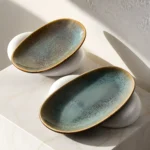 Χειροποίητα Πορσελάνινα Πιατελάκια Finger Food "Terra Collection - Olive" | Σετ 2 Τεμαχίων - Image 3