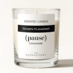 Αρωματικό κερί Cashmere The Olphactory - λεπτομέρεια γυάλινου δοχείου χωρίς καπάκι