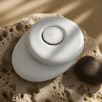 Κάτοψη πορσελάνινου κηροπηγίου Stone Form White με το ρεσώ στο κέντρο