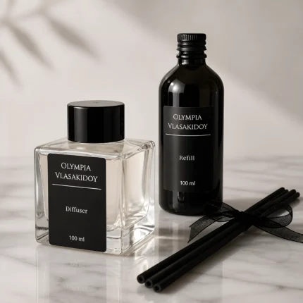 Diffuser White Sandalwood 100ml και Refill Arabian Night 100ml σε μαύρη και διάφανη φιάλη